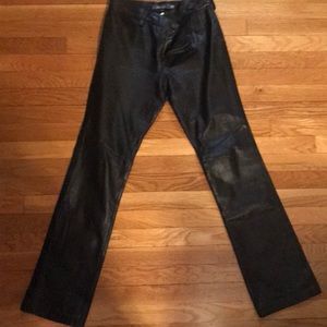 Black Bootcut Leather Pants